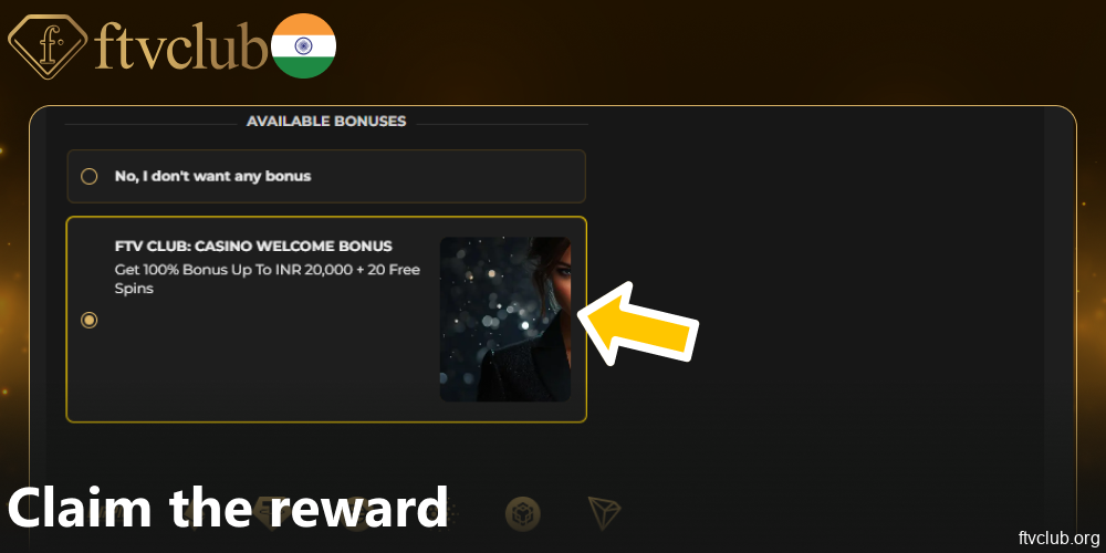 Claim the reward on FTVClub website