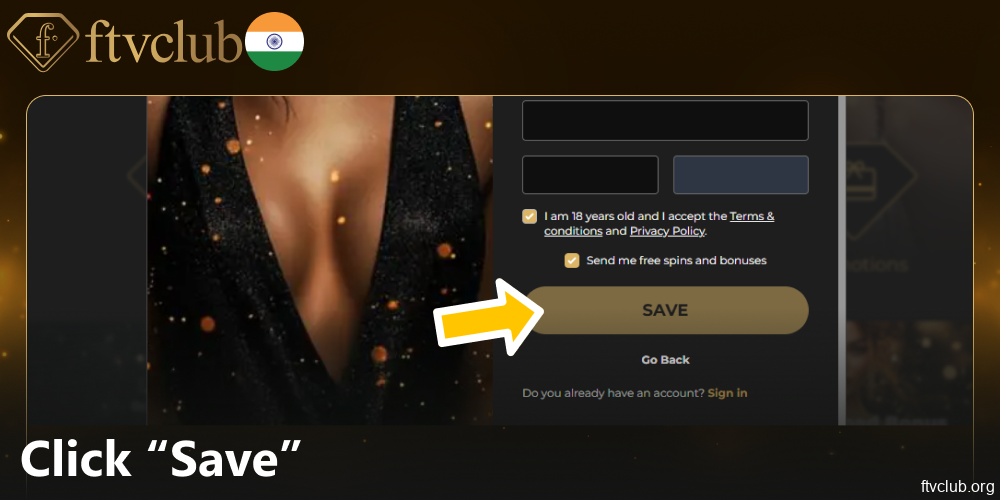 Click the Save button on FTVClub