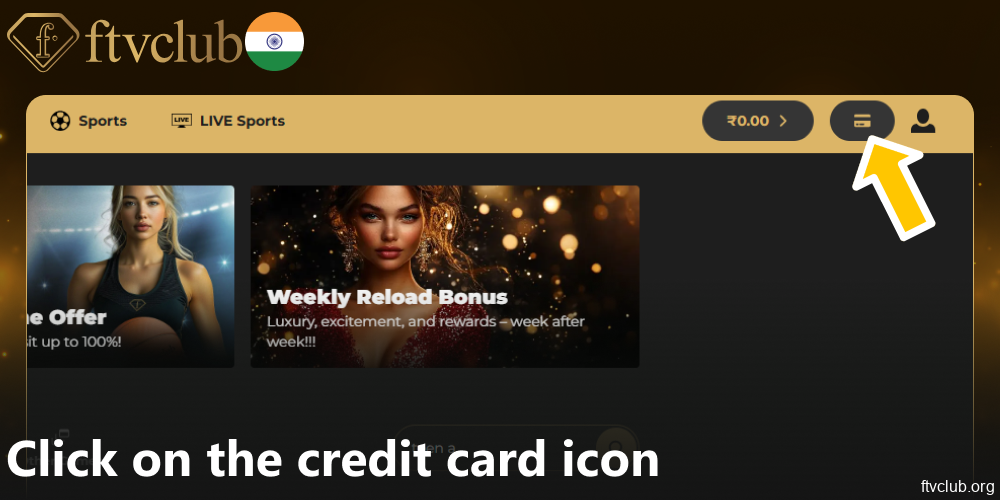 Click on the credit card icon on FTVClub