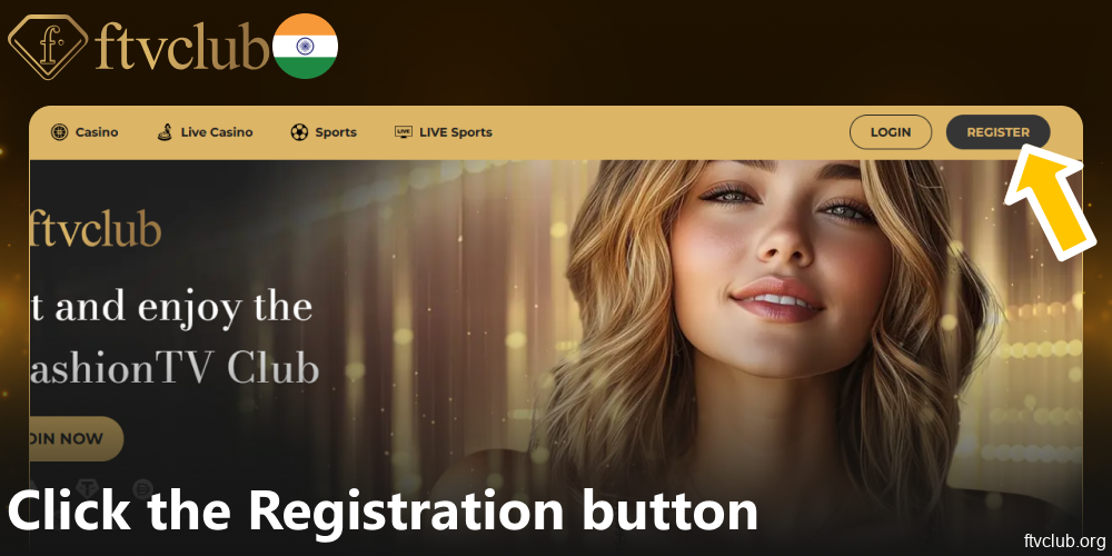 Click the Registration button on FTVClub webslte