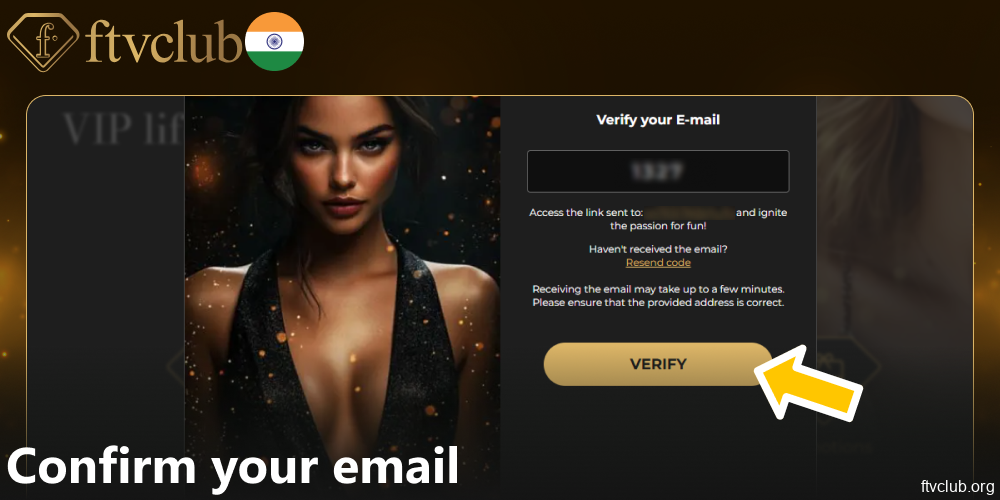 Confirm your email on FTVClub website