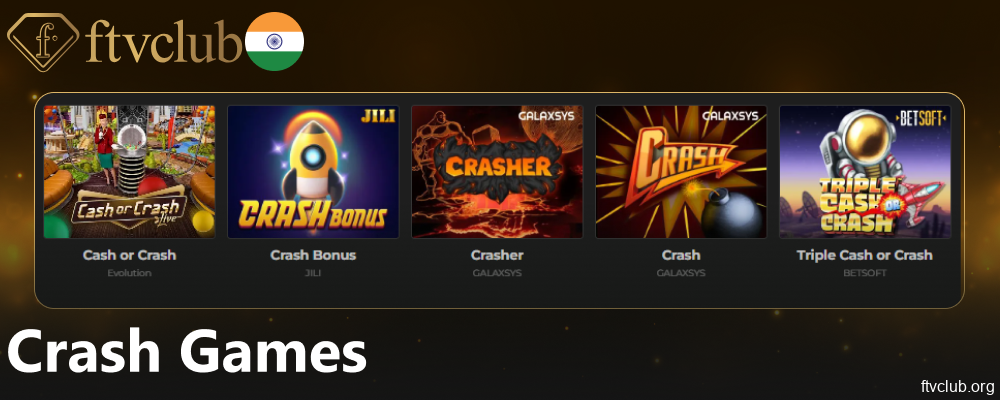 Crash games available on FTVClub for players from India