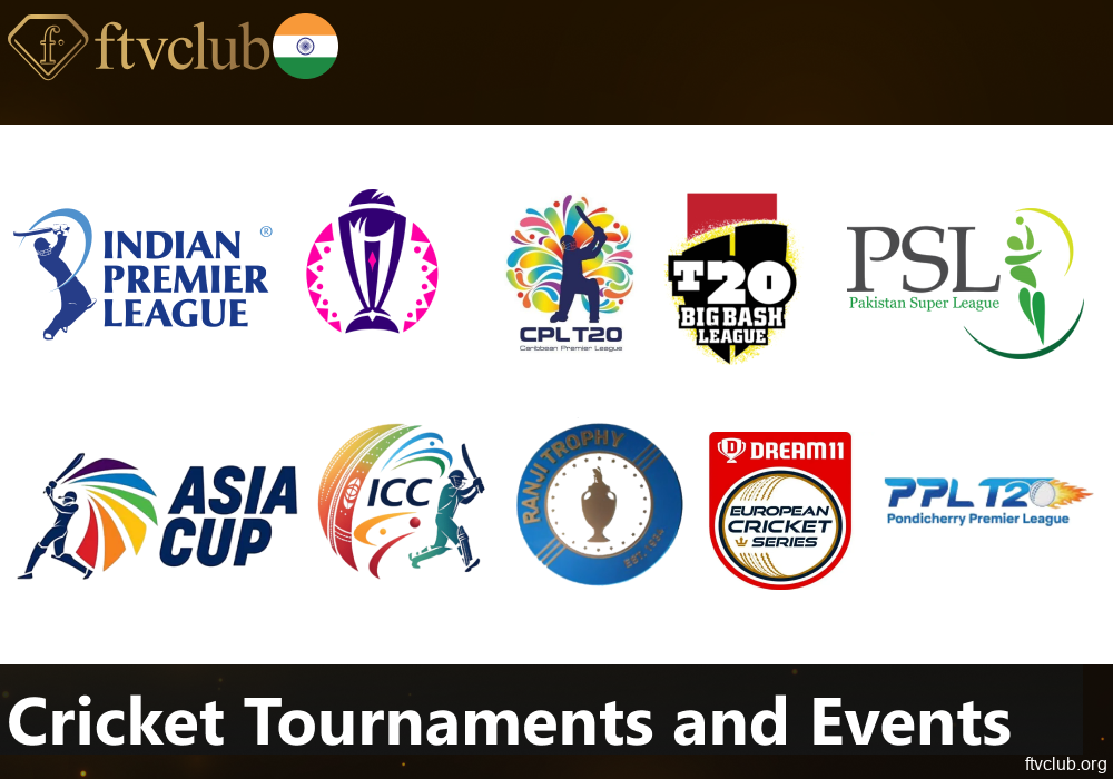 Cricket tournaments and events available for betting on FTVClub for players from India
