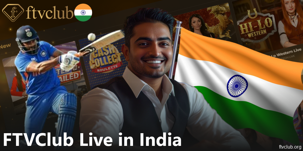 Live casino and sports betting options available on FTVClub India