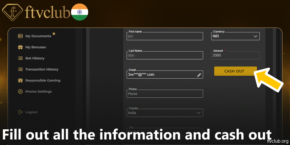 Fill out all the information and cash out on FTVClub
