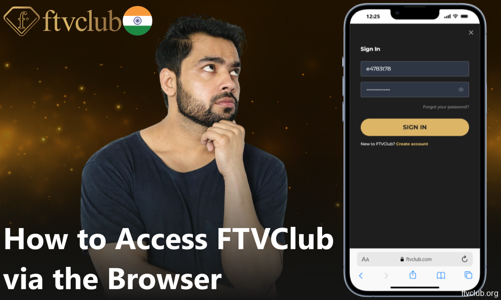 Instructions on using the FTVClub mobile browser version for Indian players