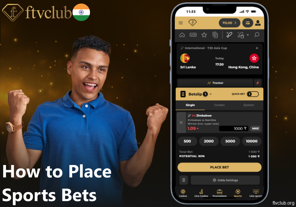 Guide on making sports bets on FTVClub app in India