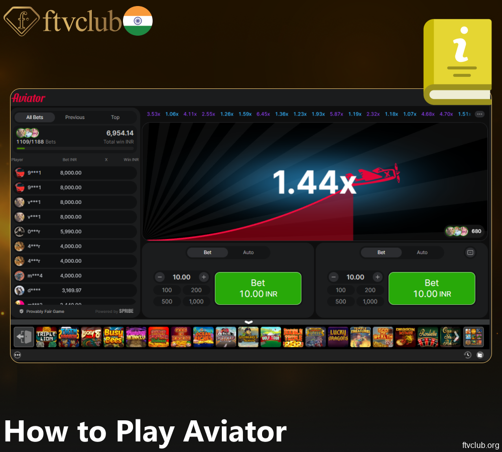 Guide on playing Aviator game on FTVClub for players from India