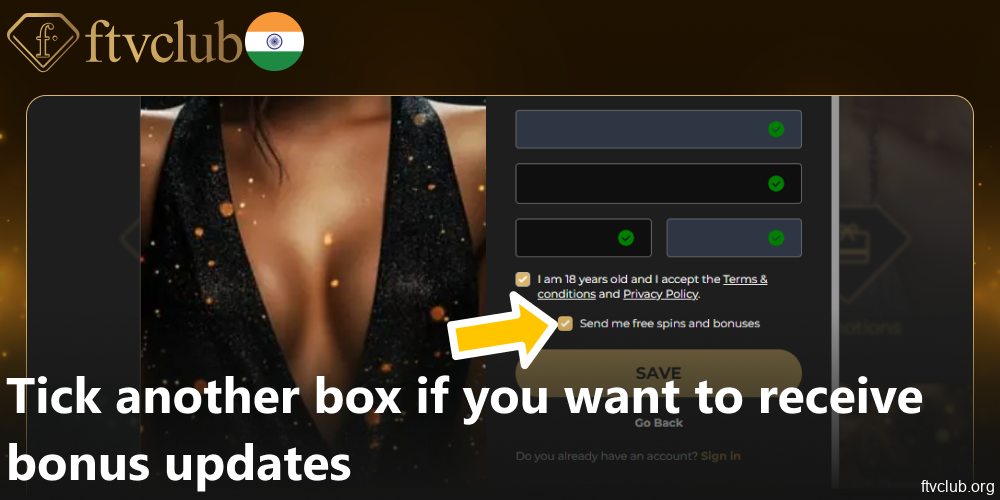 Tick another box if you want to receive bonus updates from FTVClub
