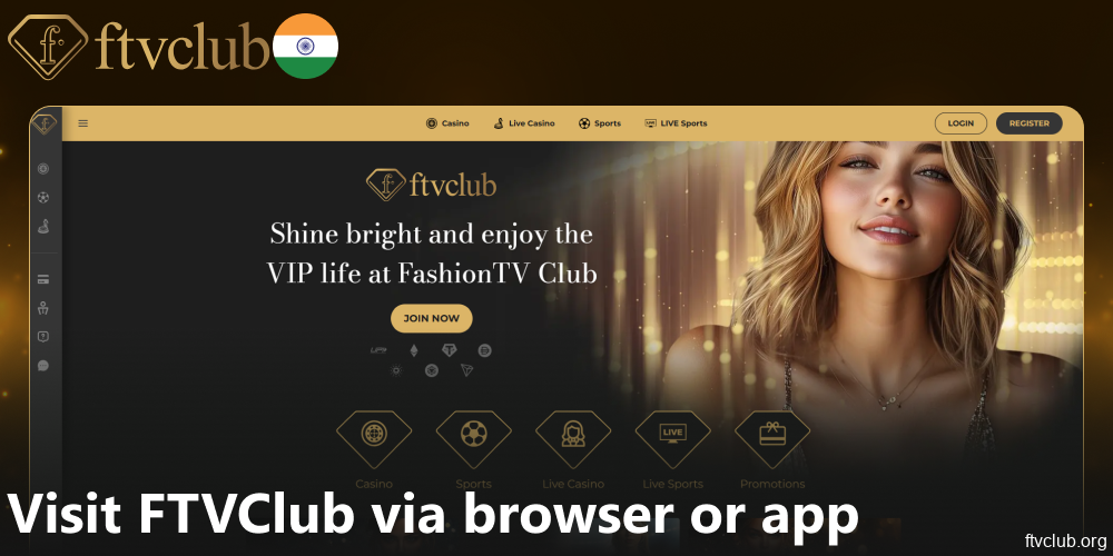 Visit FTVClub via browser or app