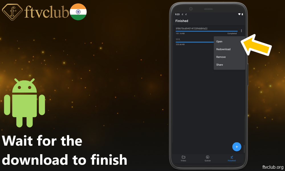 Wait for the FTVClub app download to finish